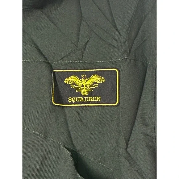 Tipsy Elves Mens Flight Suit Jumpsuit Olive Green Pilot Costume USA Patches M - Picture 6 of 12